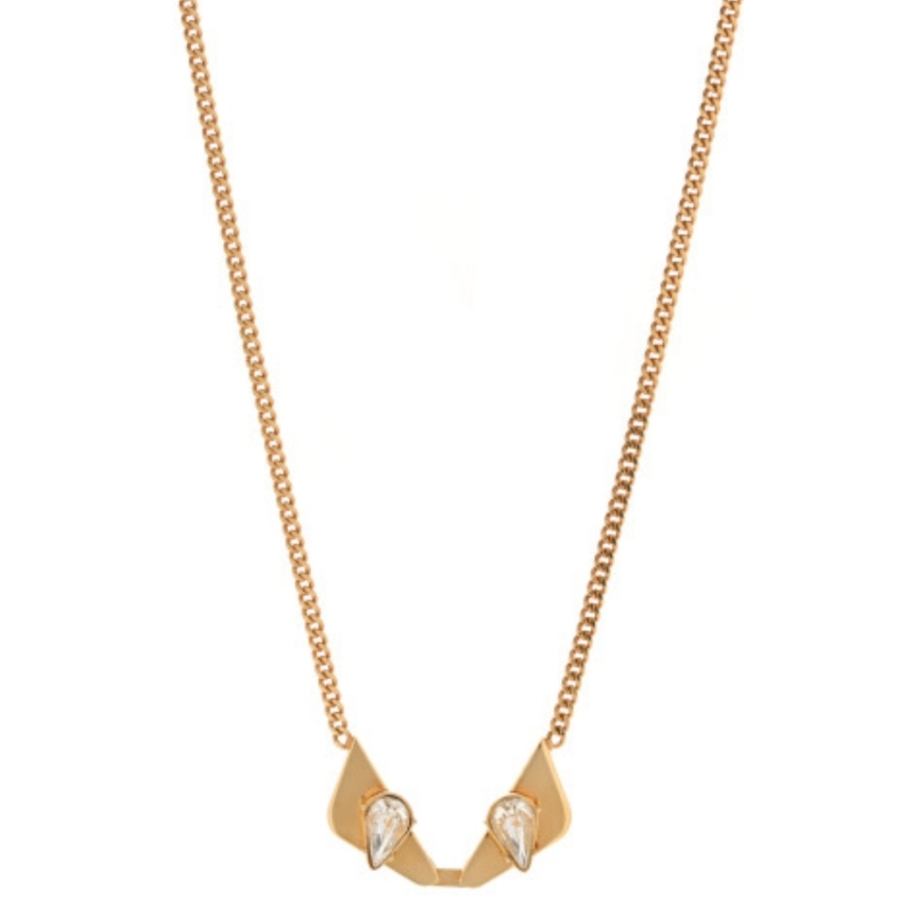 Fendi Metal Monster Eye Necklace Goldtone - Picture 2 of 5
